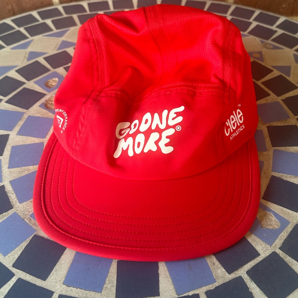 Ciele Running hat collaboration with Bare Performance Nutrition. Go One More
